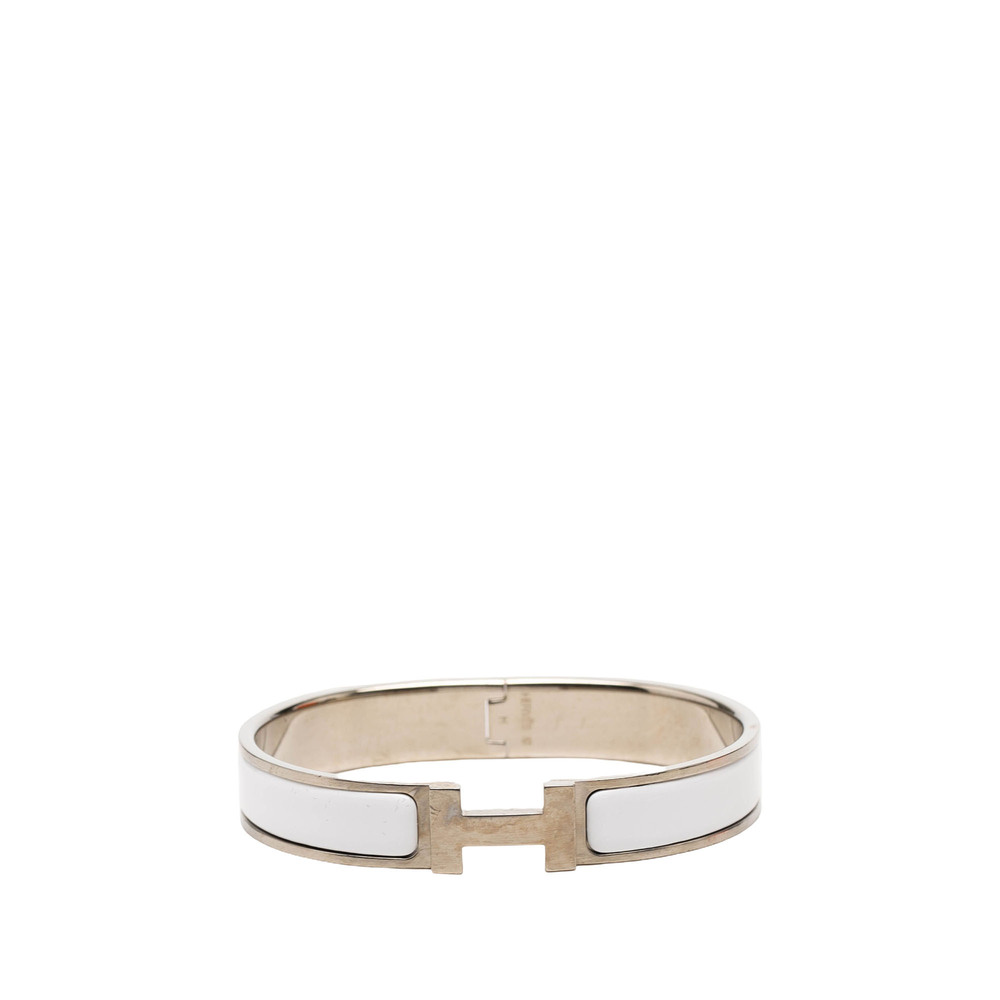 Pre-Loved Hermes Narrow Enamel Clic H Bracelet GM